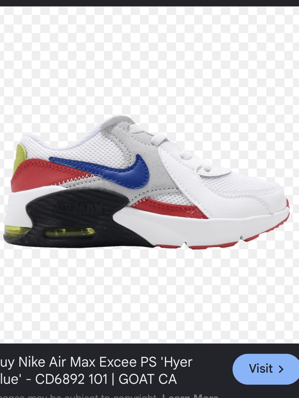 Nike Air Max Excee PS 'Hyer Blue' - CD6892 101 Kids 13C